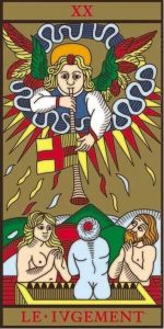 Tarot, lectura de tarot, juicio, tarot de Marsella, arquetipos, sanación, herramienta terapéutica, cartas de tarot, tarot de marsella